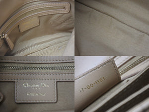 CHRISTIAN DIOR クリスチャンディオール カナージュ ニューロック セミショルダーバッグ レディディオール ベージュ 美品 中古 4b001876