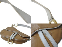 Load image into Gallery viewer, CHRISTIAN DIOR クリスチャンディオール サドルバッグ MU0030 ブラウン ストラップ付き ゴールド金具 美品 中古 4b001878