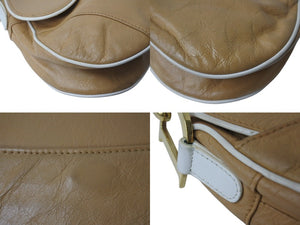 CHRISTIAN DIOR クリスチャンディオール サドルバッグ MU0030 ブラウン ストラップ付き ゴールド金具 美品 中古 4b001878