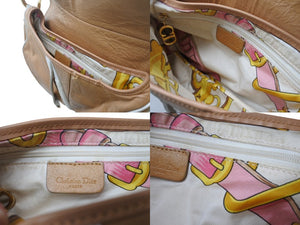 CHRISTIAN DIOR クリスチャンディオール サドルバッグ MU0030 ブラウン ストラップ付き ゴールド金具 美品 中古 4b001878
