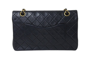 極美品 CHANEL シャネル マトラッセ25 Wフラップ Wチェーンショルダーバッグ 1番台 ラムスキン ココマーク マットシルバー金具 中古 4b001895