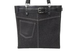 極美品 Christian Dior クリスチャンディオール トートバッグ ハンドバッグ bm1011 ブラック デニム レザー シルバー金具 美品 中古 4b001911