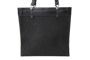 極美品 Christian Dior クリスチャンディオール トートバッグ ハンドバッグ bm1011 ブラック デニム レザー シルバー金具 美品 中古 4b001911