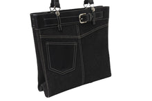 Load image into Gallery viewer, 極美品 Christian Dior クリスチャンディオール トートバッグ ハンドバッグ bm1011 ブラック デニム レザー シルバー金具 美品 中古 4b001911