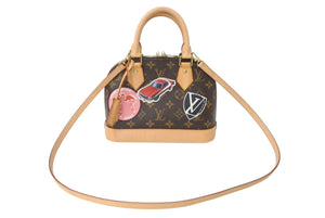 極美品 LOUISVUITTON ルイヴィトン アルマBB ワールドツアーステッカー 2WAYハンドバッグ M43230 モノグラムキャンバス 中古 4b001916