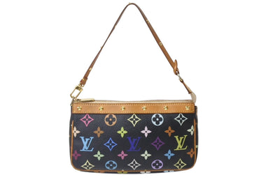 LOUIS VUITTON ルイヴィトン ポシェット アクセソワール アクセサリーポーチ M92648 モノグラム マルチカラー ブラック 美品 中古 4b001918