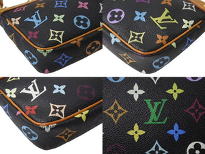 LOUIS VUITTON ルイヴィトン ポシェット アクセソワール アクセサリーポーチ M92648 モノグラム マルチカラー ブラック 美品 中古 4b001918