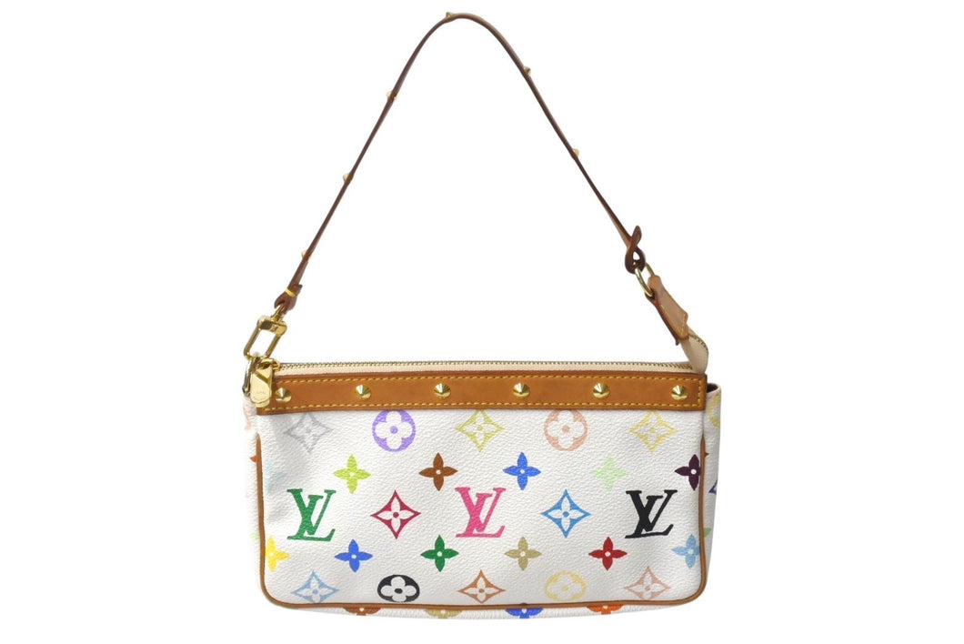 LOUIS VUITTON ルイヴィトン ポシェット アクセソワール アクセサリーポーチ M92649 モノグラム マルチカラー 村上隆 美品 中古 4b001919