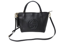 Load image into Gallery viewer, 極美品 GUCCI グッチ SOHO ソーホー ハンドバッグ ショルダーバッグ 369176 2way レザー ゴールド金具 ブラック 美品 中古 4b001922