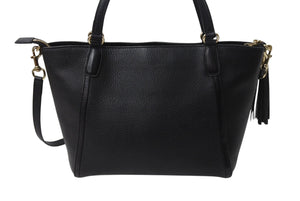 極美品 GUCCI グッチ SOHO ソーホー ハンドバッグ ショルダーバッグ 369176 2way レザー ゴールド金具 ブラック 美品 中古 4b001922