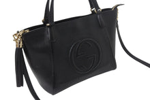 Load image into Gallery viewer, 極美品 GUCCI グッチ SOHO ソーホー ハンドバッグ ショルダーバッグ 369176 2way レザー ゴールド金具 ブラック 美品 中古 4b001922