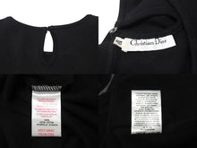 Load image into Gallery viewer, CHRISTIAN DIOR クリスチャンディオール 安全ピン ロンT 長袖Tシャツ ラインストーン ブラック シルバー サイズ10 美品 中古 4b001941