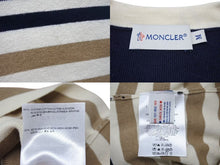 Load image into Gallery viewer, MONCLER モンクレール ボーダー ニット ワンピース ノースリーブ アイボリー ネイビー レッド ベージュ サイズM 美品 中古 4b001947