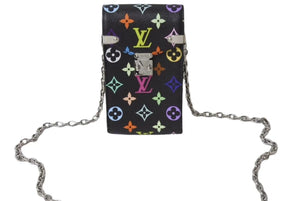 極美品 LOUIS VUITTON ルイヴィトン フォンポーチ メティス ショルダーバッグ M14098 モノグラム マルチカラー ブラック 村上隆 中古 4b001950