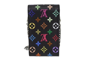 極美品 LOUIS VUITTON ルイヴィトン フォンポーチ メティス ショルダーバッグ M14098 モノグラム マルチカラー ブラック 村上隆 中古 4b001950