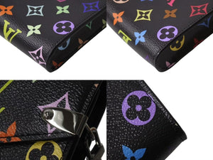 極美品 LOUIS VUITTON ルイヴィトン フォンポーチ メティス ショルダーバッグ M14098 モノグラム マルチカラー ブラック 村上隆 中古 4b001950