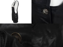 画像をギャラリービューアに読み込む, CHROME HEARTS クロムハーツ レザーサロペット サイズM クロスボールボタン ダガージップ シルバー925 ブラック 美品 中古 4b001952 