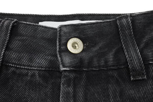 LOEWE ロエベ アナグラム バギージーンズ コットン アナグラム カットアウト フェード サイズ32 ブラック 美品 中古 4b001958