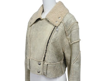 Load image into Gallery viewer, 極美品 CHRISTIAN DIOR クリスチャンディオール ムートンジャケット 4A20127070 ラムスキン カーキ ベージュ サイズ36 中古 4b001960