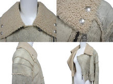 Load image into Gallery viewer, 極美品 CHRISTIAN DIOR クリスチャンディオール ムートンジャケット 4A20127070 ラムスキン カーキ ベージュ サイズ36 中古 4b001960