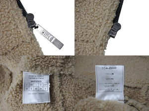 極美品 CHRISTIAN DIOR クリスチャンディオール ムートンジャケット 4A20127070 ラムスキン カーキ ベージュ サイズ36 中古 4b001960