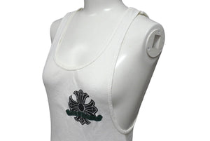 CHROME HEARTS クロムハーツ CHプラス ホースシュー タンクトップ ホワイト グリーン ブラック サイズL 良品 中古 4b001962 正規品