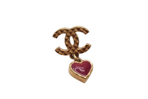 CHANEL シャネル ピアス マトラッセ ココマーク ハート トライアングル ゴールド 両耳用 A18P 重量約6.5g 美品 中古 4b001971