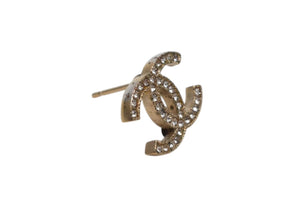 CHANEL シャネル ココマーク ピアス ゴールド メタル ラインストーン 重量約2.6g A14V刻印 両耳用 美品 中古 4b001973