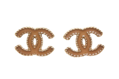 CHANEL シャネル ココマーク ピアス A12V 重量約3.6g ベージュ ゴールド メタル 両耳用 美品 中古 4b001975