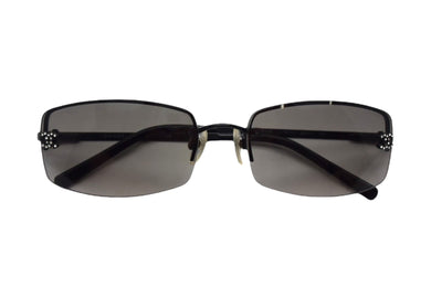 CHANEL シャネル リムレス サングラス 4093-B C.170/11 A71152 サイズ56□16 130 ココマーク ラインストーン ブラック 美品 中古 4b001976