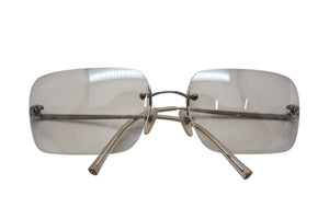 CHANEL シャネル リムレス サングラス 4017 c.124/6I サイズ62□17 120 ココマーク シルバー グレー 美品 中古 4b001977
