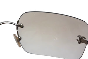 CHANEL シャネル リムレス サングラス 4017 c.124/6I サイズ62□17 120 ココマーク シルバー グレー 美品 中古 4b001977