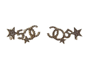 極美品 CHANEL シャネル ラインストーン ココマーク スター No5 ピアス C22S 両耳用 ゴールド 重量約5.6g 中古 4b001979
