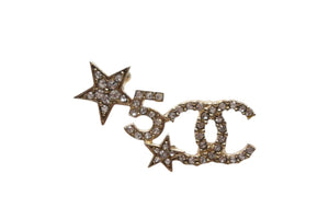 極美品 CHANEL シャネル ラインストーン ココマーク スター No5 ピアス C22S 両耳用 ゴールド 重量約5.6g 中古 4b001979