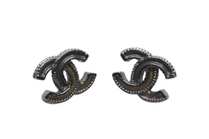 CHANEL シャネル ココマーク ラウンドチェーン ピアス A12A 重量約6.0g グレー イエロー シルバー メタル 両耳用 美品 中古 4b001980