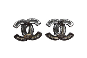 CHANEL シャネル ココマーク ラウンドチェーン ピアス A12A 重量約6.0g グレー イエロー シルバー メタル 両耳用 美品 中古 4b001980
