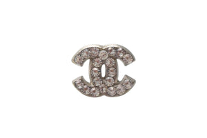 CHANEL シャネル ココマーク ピアス メタル ラインストーン シルバー 04A刻印 重量約0.7g 片耳用 美品 中古 4b001982