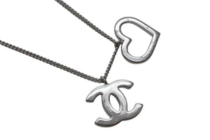 CHANEL シャネル ココマークネックレス ハートチャーム 04P刻印 重量約9.9メタル シルバー シルバー金具 美品 中古 4b001985