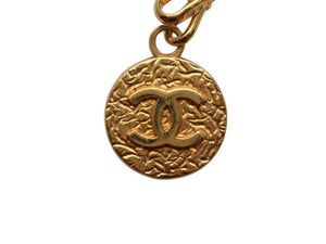 極美品 CHANEL シャネル チェーンベルト A01427 ココマーク メタル レザー GP ゴールド レッド 小物 中古 4b001993