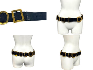 CHANEL シャネル ココマーク ベルト バックル エングレービング ベルト CHANEL PARIS Rue Cambon ゴールド ブラック 美品 中古 4b001994