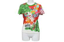 Load image into Gallery viewer, 極美品 ChristianDior クリスチャンディオール アートプリントスモール 半袖Tシャツ ホワイト マルチカラー サイズ38 中古 4b001996