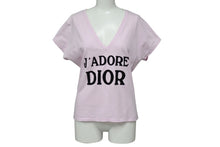 Load image into Gallery viewer, 極美品 CHRISTIAN DIOR クリスチャンディオール J&#39;ADORE Vネック 半袖Tシャツ ロゴ 3H16155400 コットン ピンク サイズ40 中古 4b001999