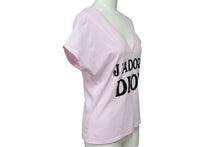 Load image into Gallery viewer, 極美品 CHRISTIAN DIOR クリスチャンディオール J&#39;ADORE Vネック 半袖Tシャツ ロゴ 3H16155400 コットン ピンク サイズ40 中古 4b001999