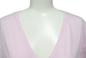 極美品 CHRISTIAN DIOR クリスチャンディオール J'ADORE Vネック 半袖Tシャツ ロゴ 3H16155400 コットン ピンク サイズ40 中古 4b001999