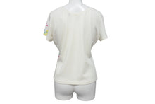 Load image into Gallery viewer, CHRISTIAN DIOR クリスチャンディオール フローラルプリント Vネック 半袖Tシャツ 6P16155471 アイボリー マルチカラー サイズ40 美品 中古 4b002000
