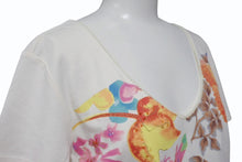 Load image into Gallery viewer, CHRISTIAN DIOR クリスチャンディオール フローラルプリント Vネック 半袖Tシャツ 6P16155471 アイボリー マルチカラー サイズ40 美品 中古 4b002000