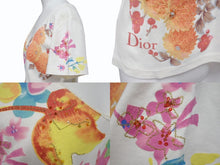 Load image into Gallery viewer, CHRISTIAN DIOR クリスチャンディオール フローラルプリント Vネック 半袖Tシャツ 6P16155471 アイボリー マルチカラー サイズ40 美品 中古 4b002000