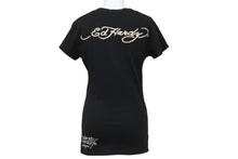 Load image into Gallery viewer, Ed Hardy エドハーディ LOVE KILLS SLOWLY 半袖Tシャツ サイズXS コットン ラインストーン ブラック 美品 中古 4b002005