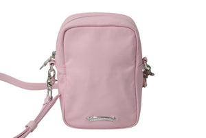 新品未使用 CHROME HEARTS クロムハーツ TAKA MINI ショルダーバッグ セメタリー クロスパッチ レザー ピンク 中古 4b002041