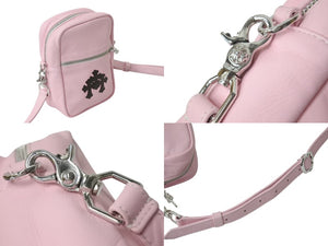新品未使用 CHROME HEARTS クロムハーツ TAKA MINI ショルダーバッグ セメタリー クロスパッチ レザー ピンク 中古 4b002041